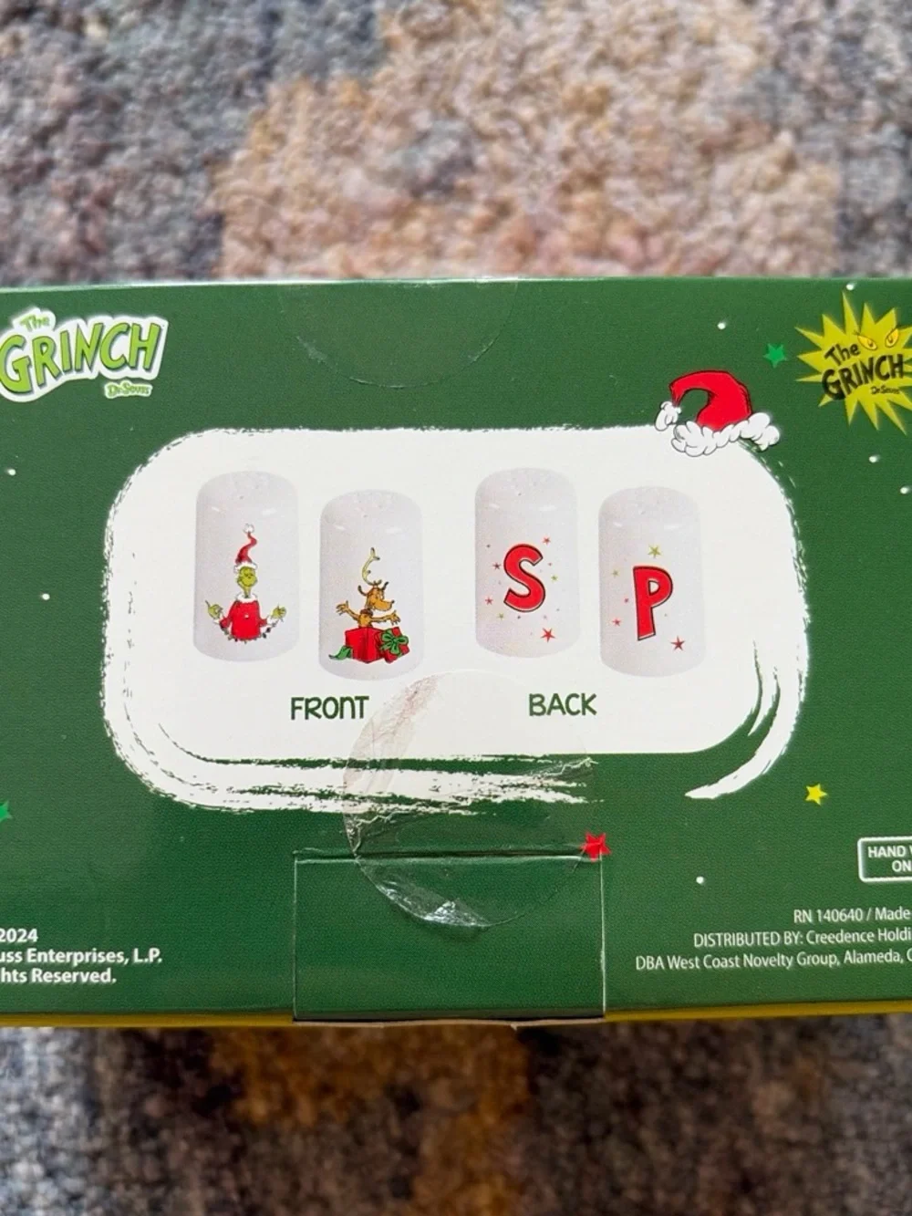 Hobby Lobby The Grinch Salt & Pepper Shakers - Green, White, Red